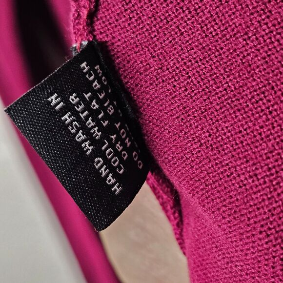 Cyrus Womens Sweater Size XL Pink Raspberry Beaded Neckline Dressy Office Party - Picture 6 of 9